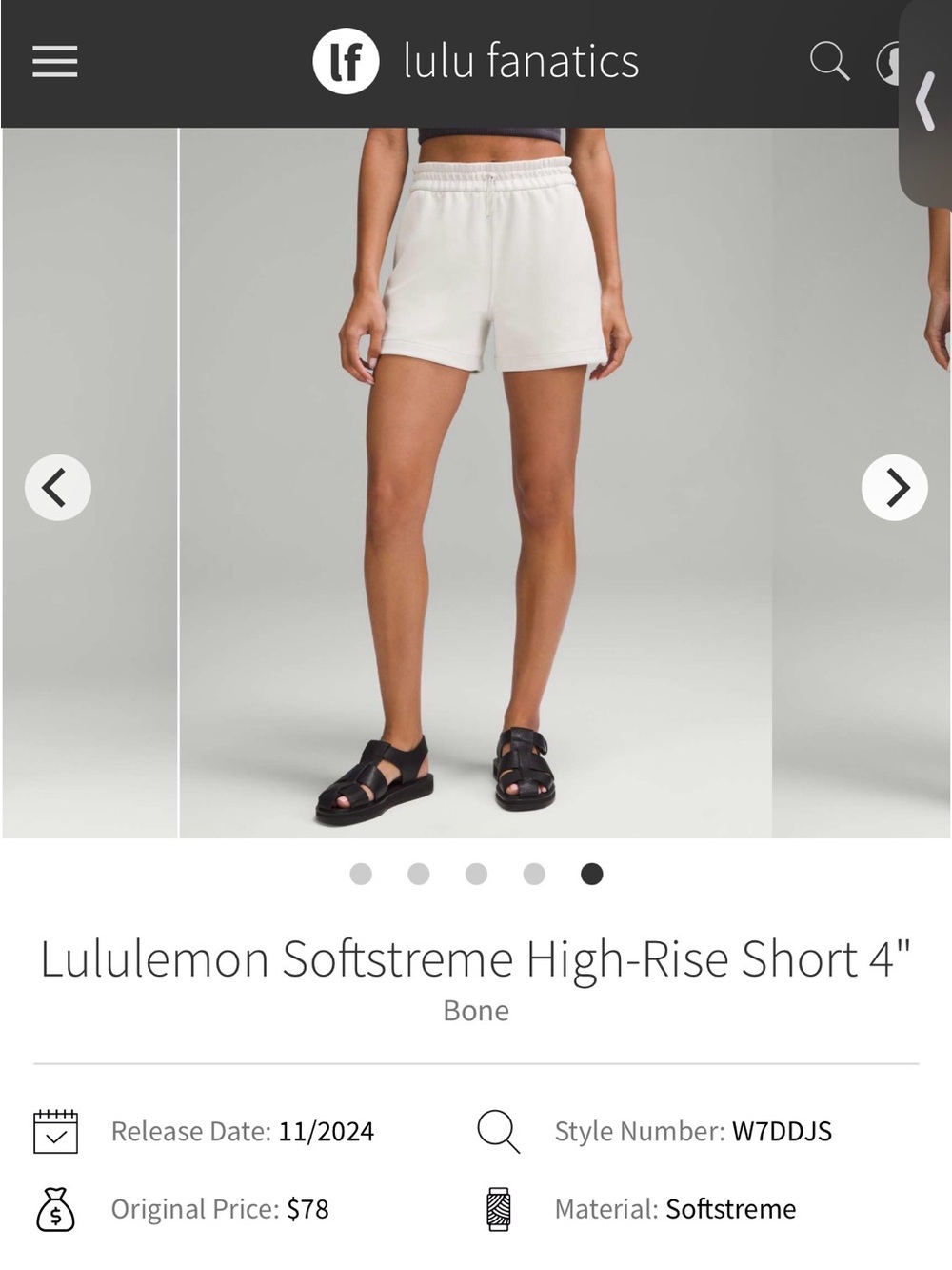 lululemon athletica High-Rise Softstreme Shorts - Bone